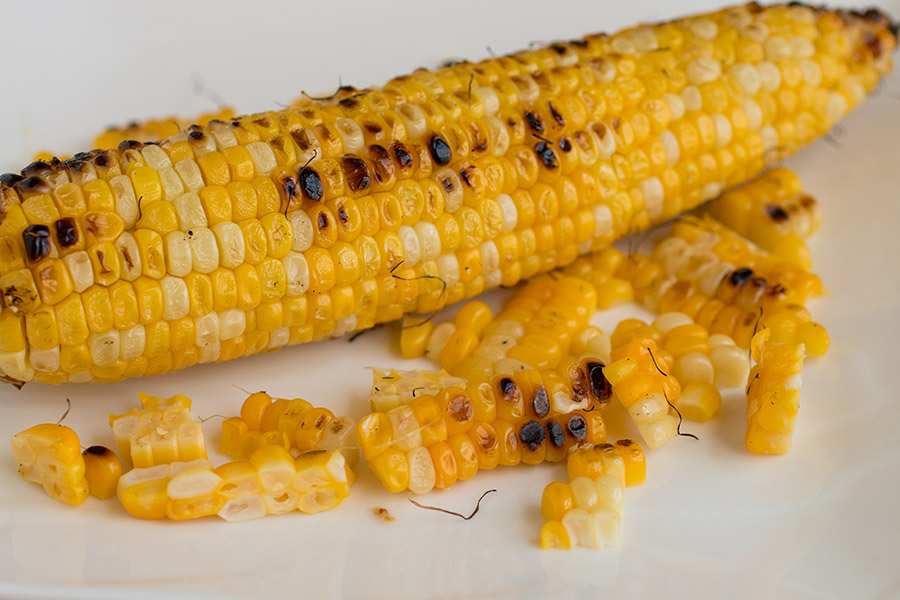 Grilled corn ready for the recipe