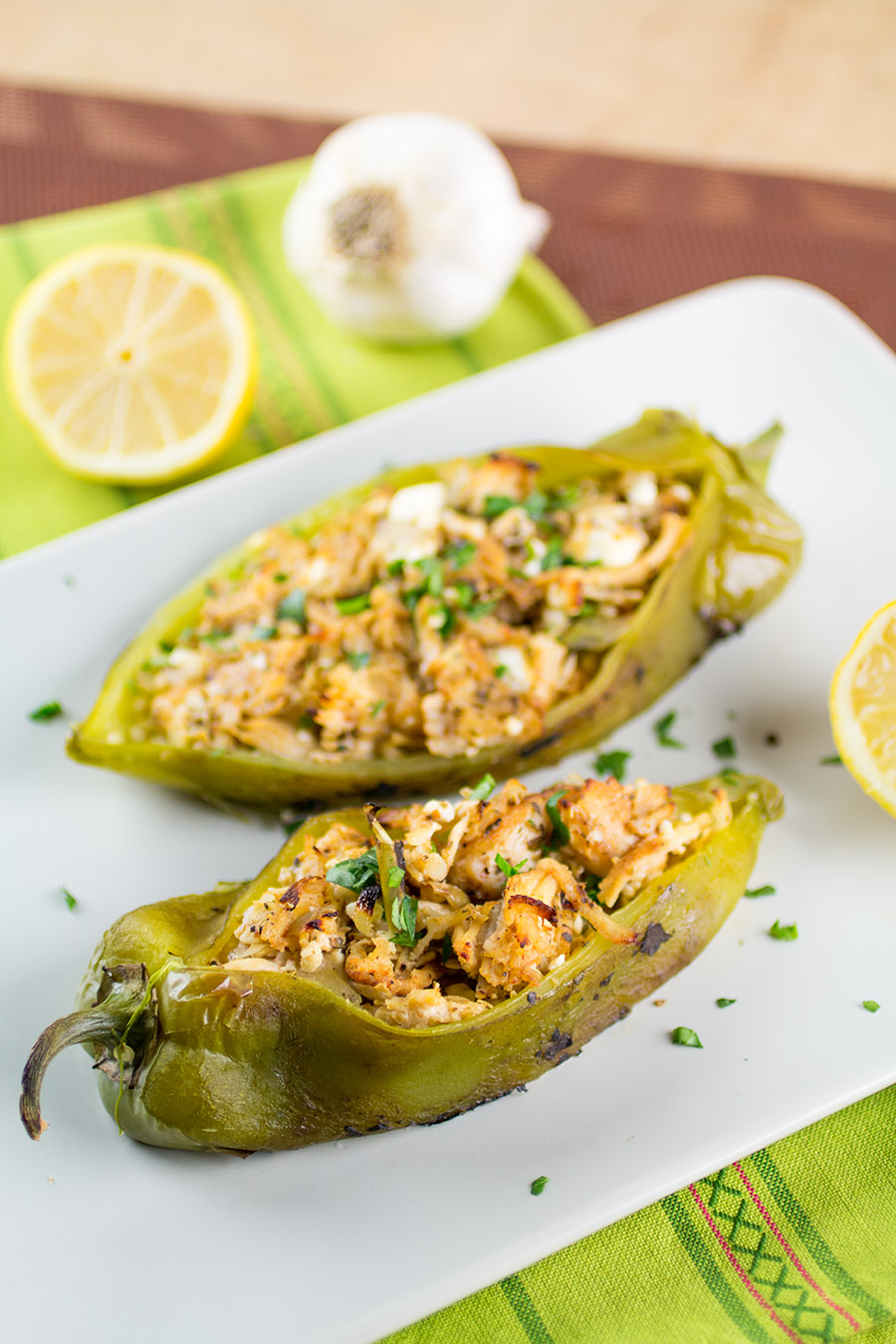 Chicken and Cheese Stuffed Anaheim Peppers