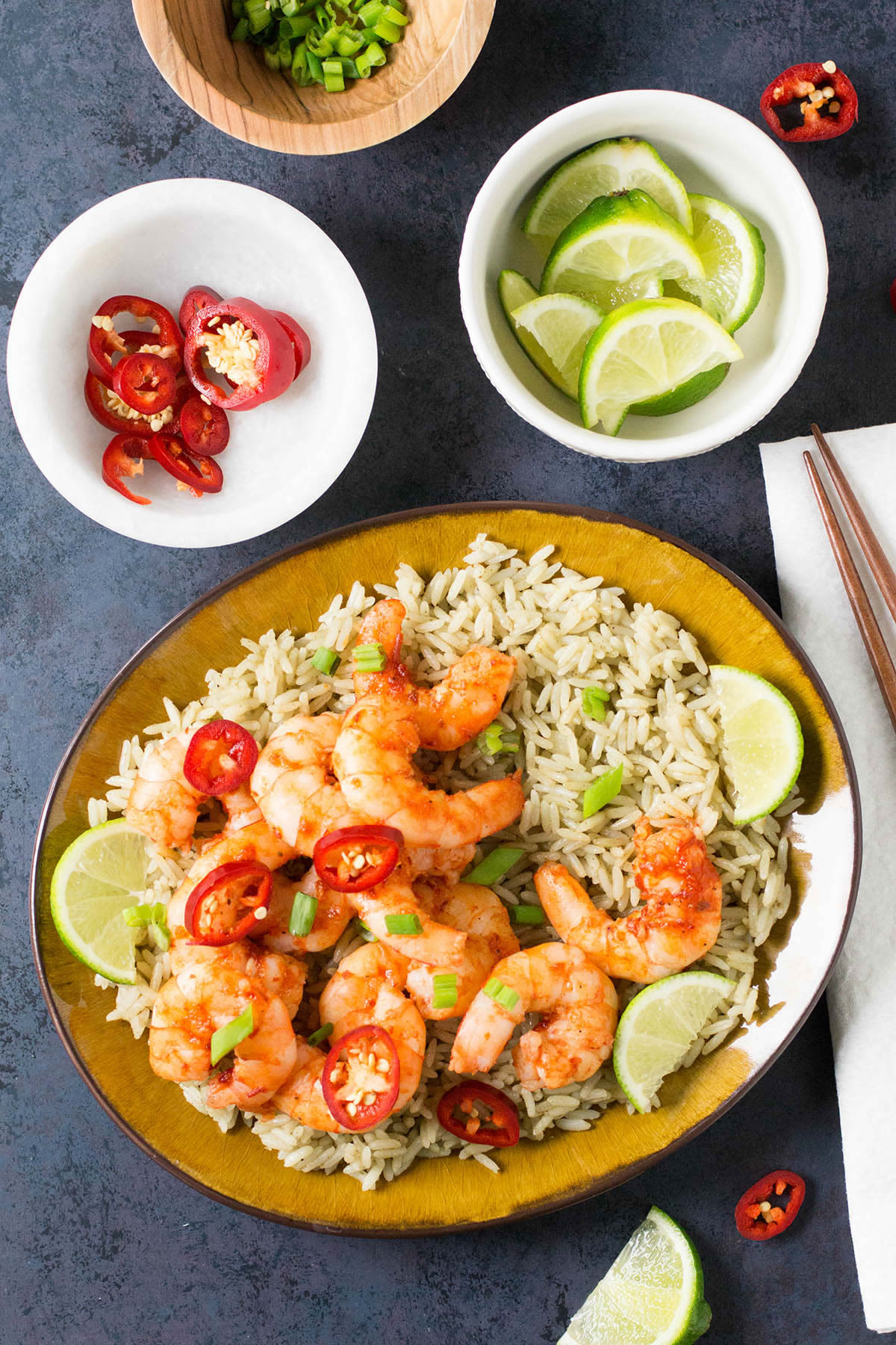 Chili-Garlic Shrimp with Thai Lime Rice - Recipe