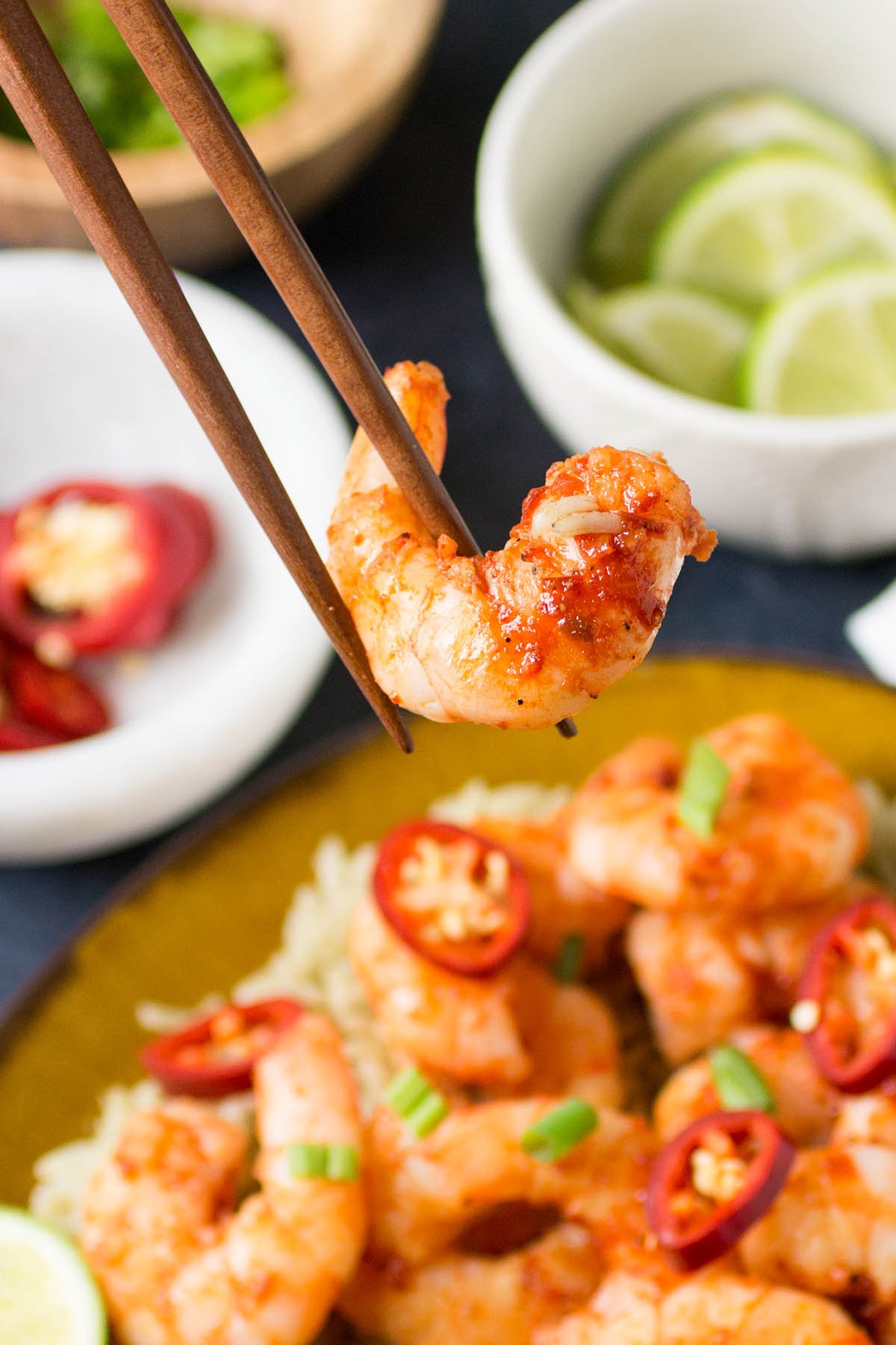 Chili-Garlic Shrimp with Thai Lime Rice - Recipe