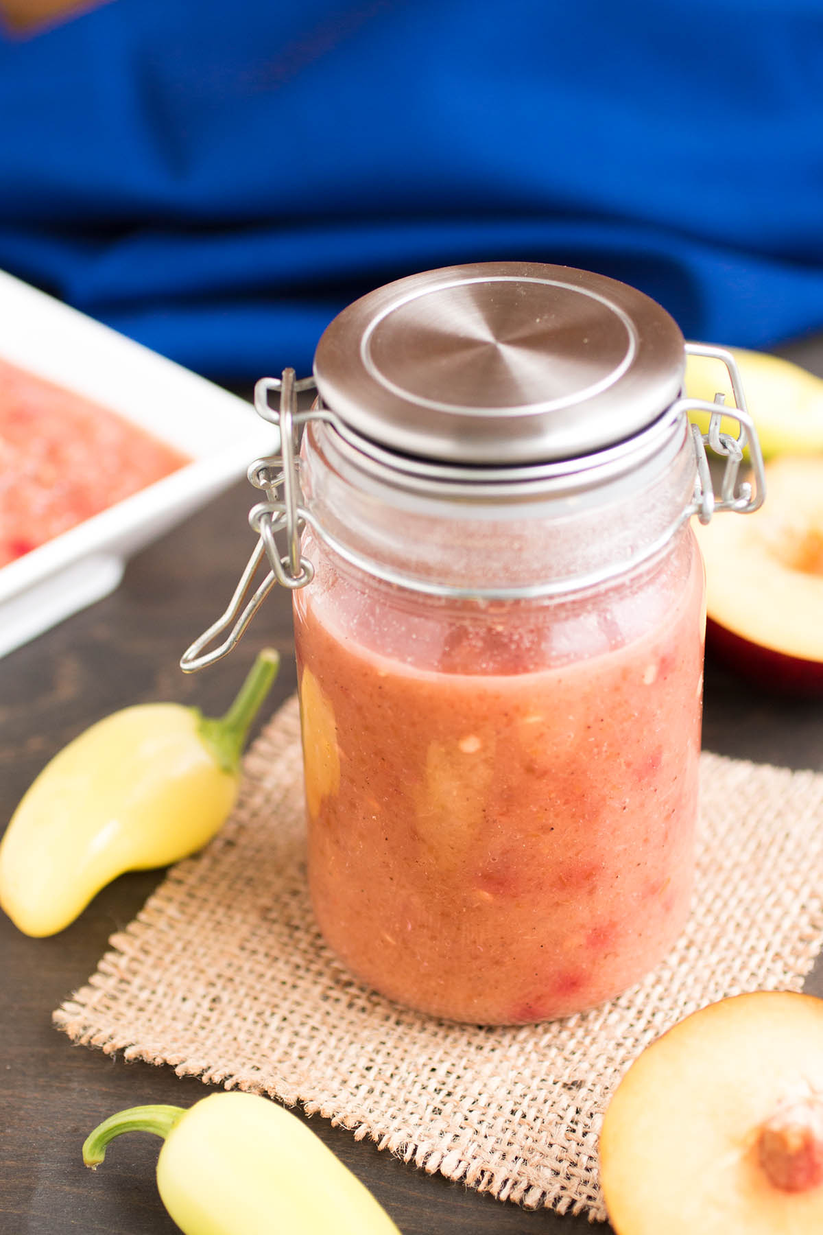 Chili-Plum Sauce served in a jar