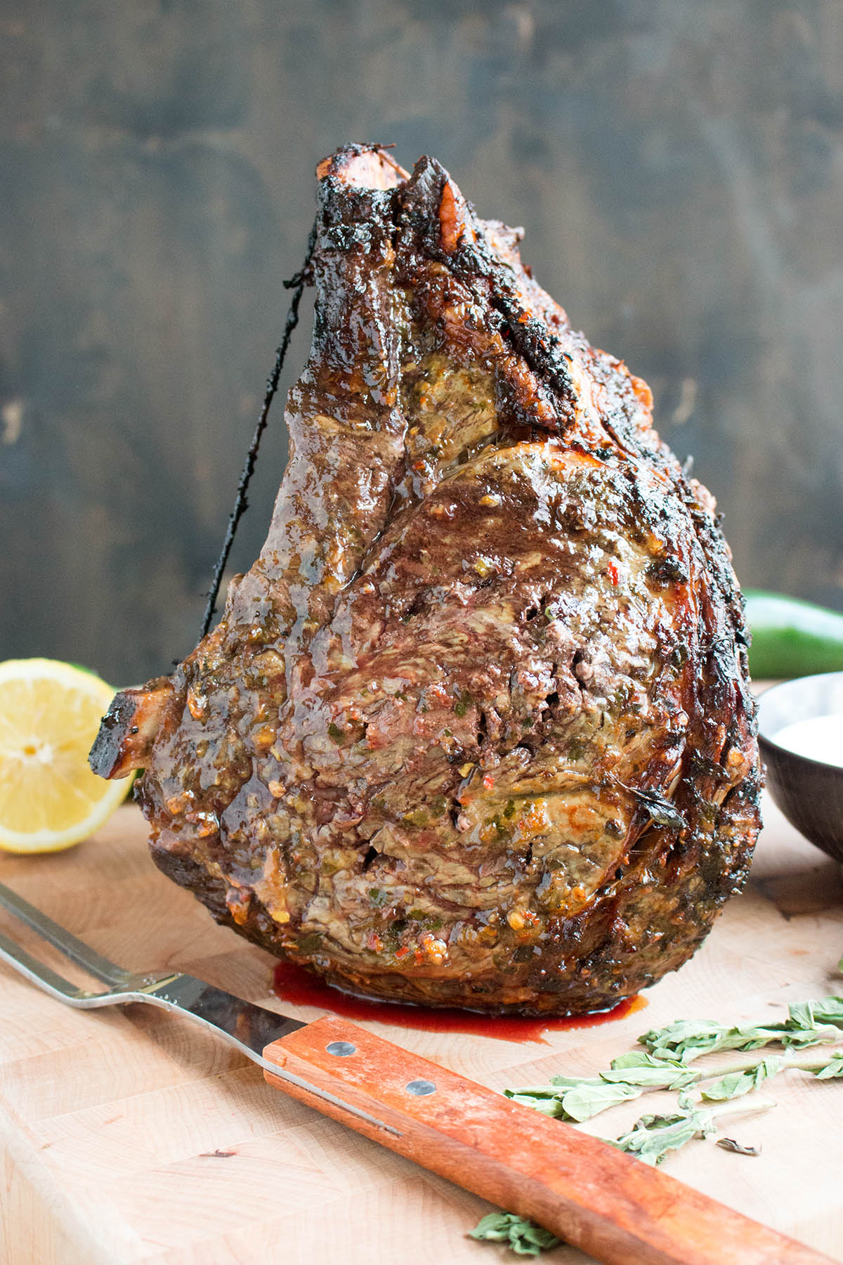 Chili Rubbed Prime Rib Roast Horseradish Cream