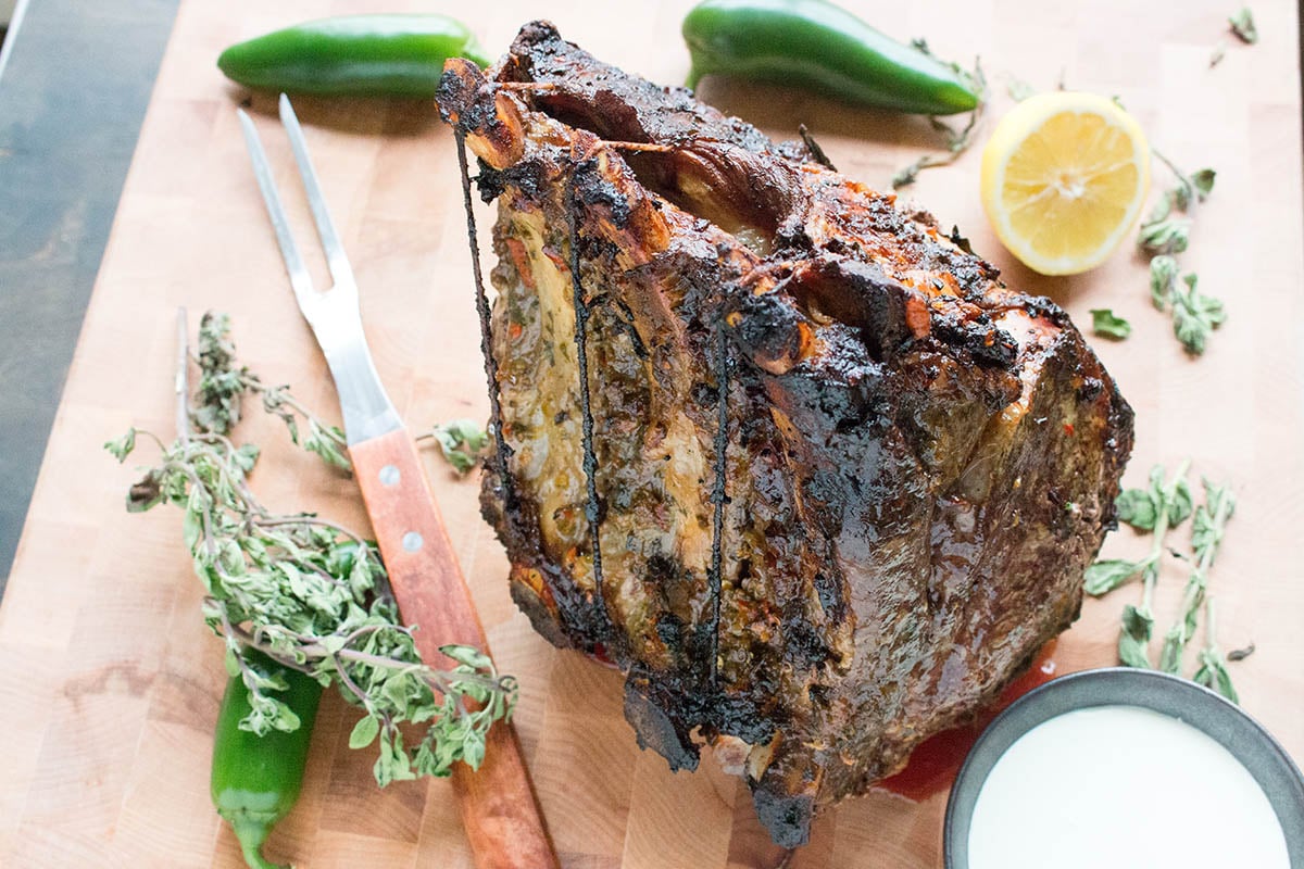 Chili Rubbed Prime Rib Roast with Horseradish Cream Sauce - Recipe