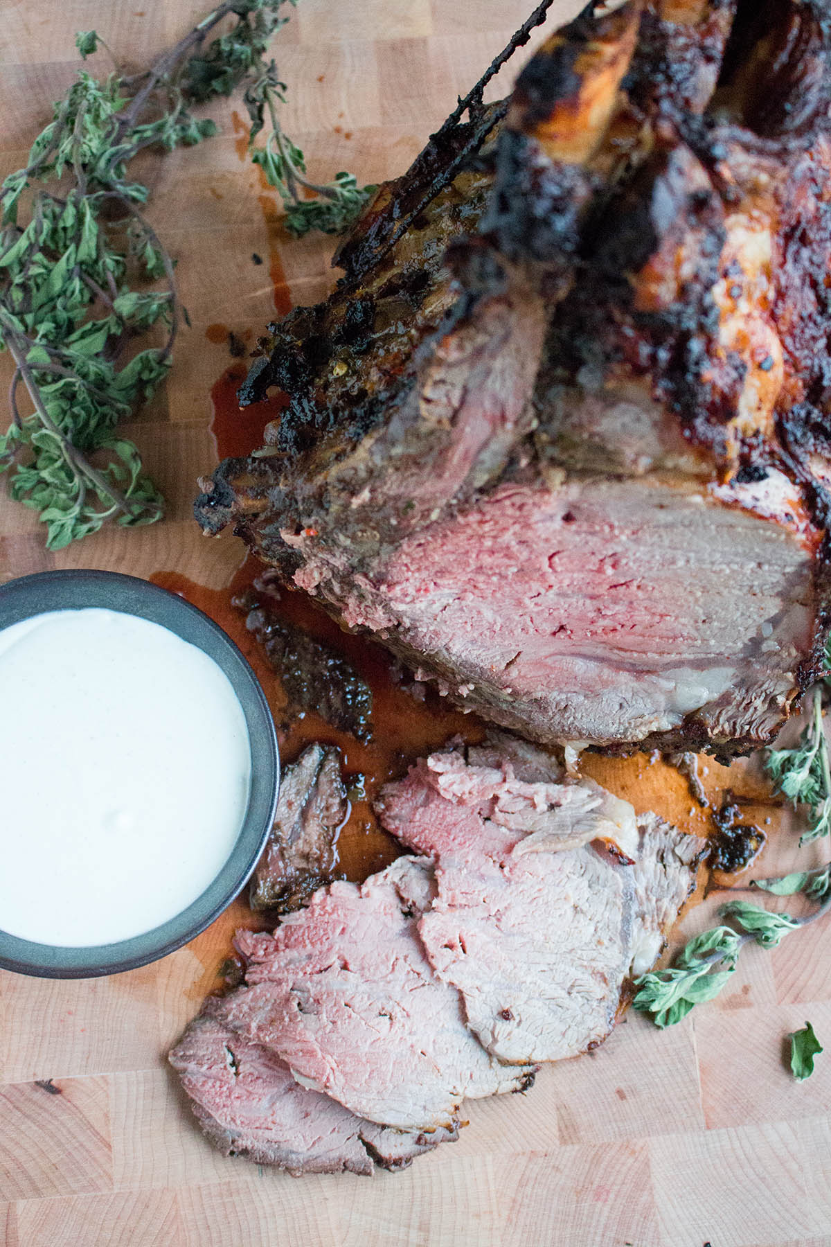 Chili Rubbed Prime Rib Roast with Horseradish Cream Sauce - Recipe