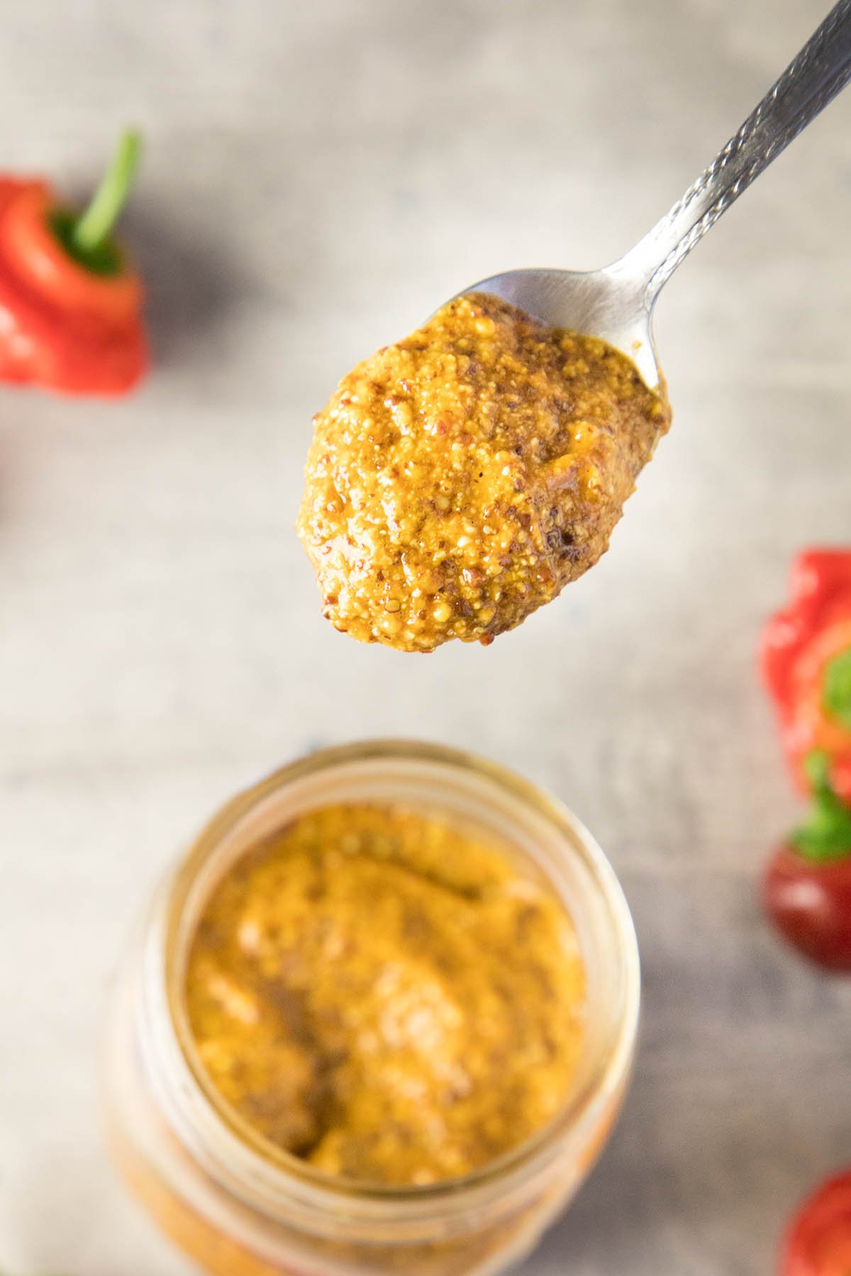 A spoonful of the delicious Homemade Chipotle-Honey Mustard