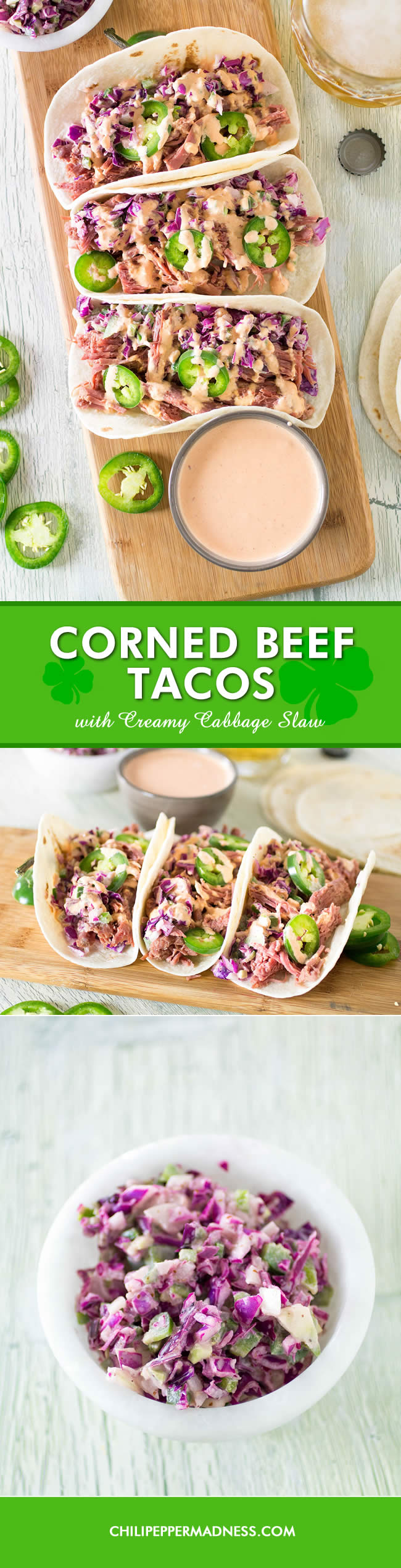 Corned Beef Tacos with Creamy Cabbage Slaw Chili Pepper Madness