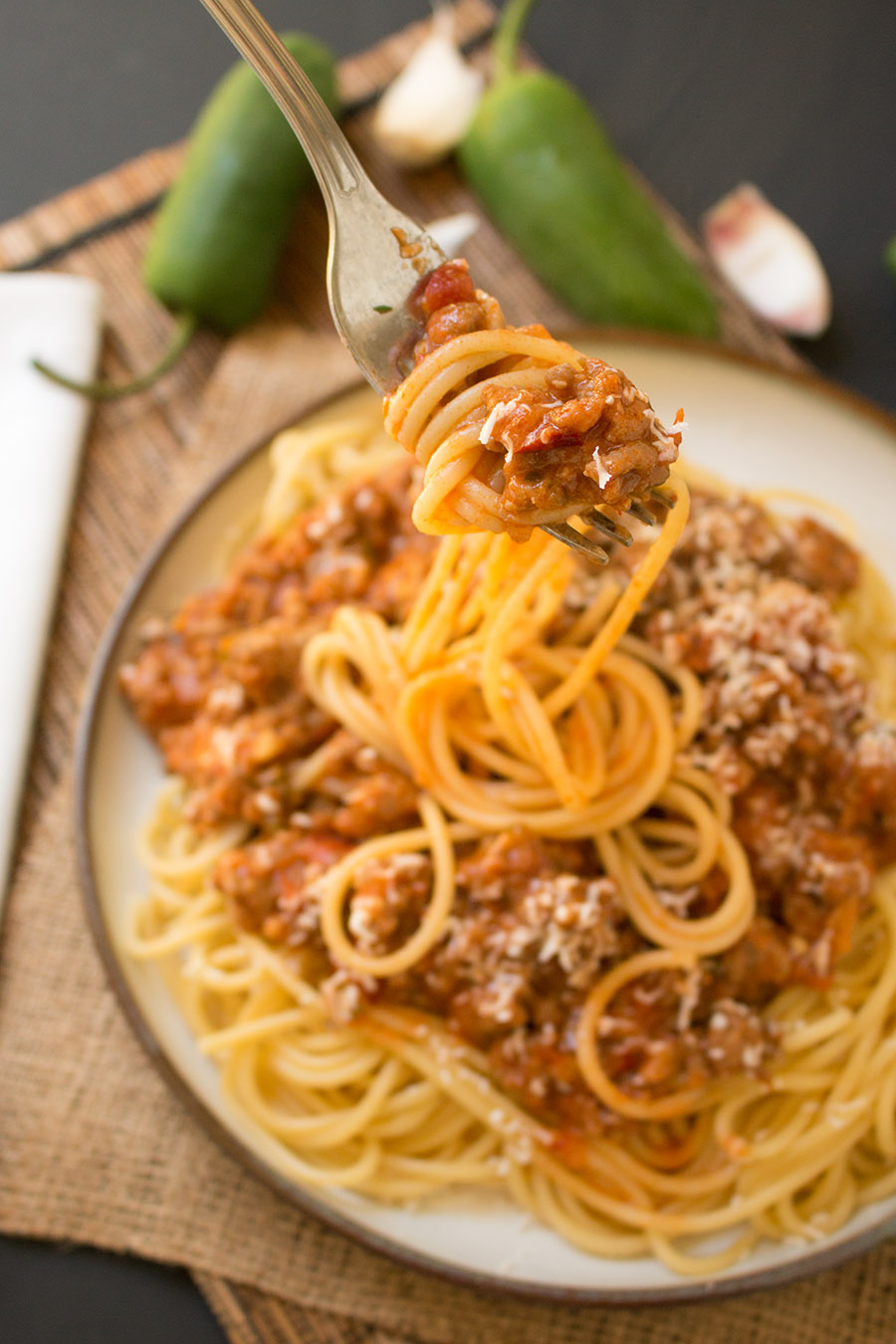 A forkful of the Creamy Taco-Style Pasta.