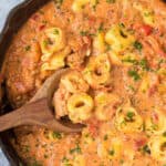 Creamy Tortellini Pasta Recipe with Fire Roasted Tomatoes