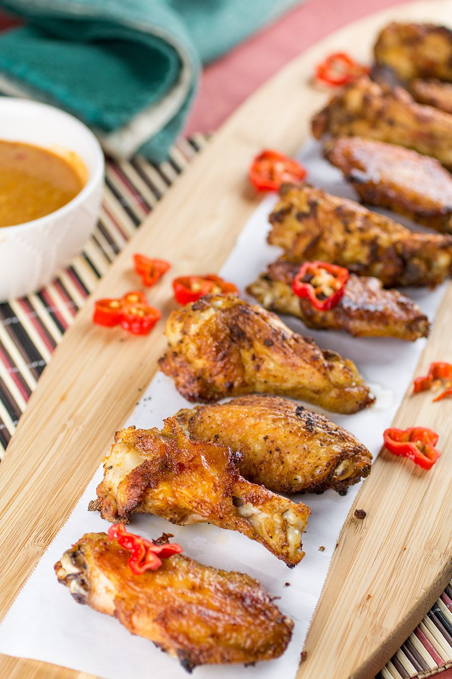 Crispy Baked Ghost Pepper Chicken Wings looking extremely delicious