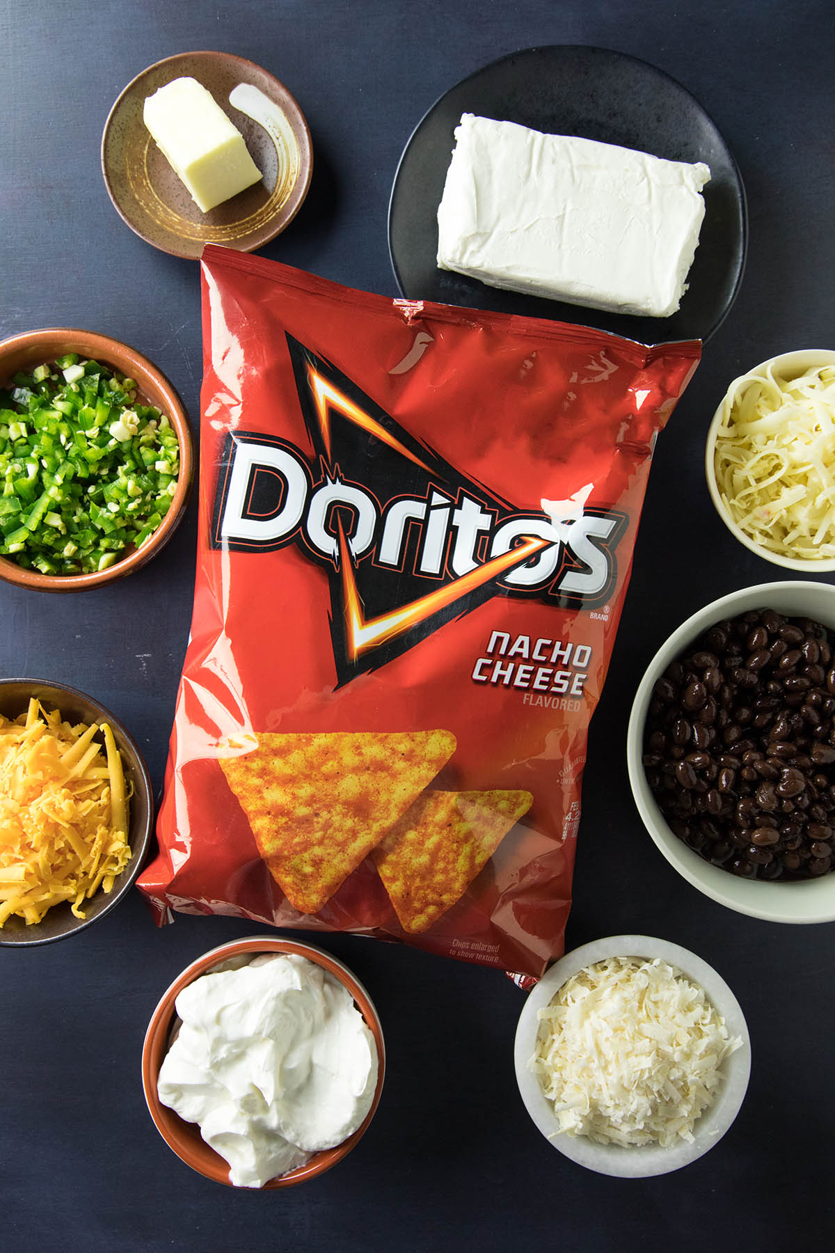 Southwest Style Cheese Dip served with Doritos.