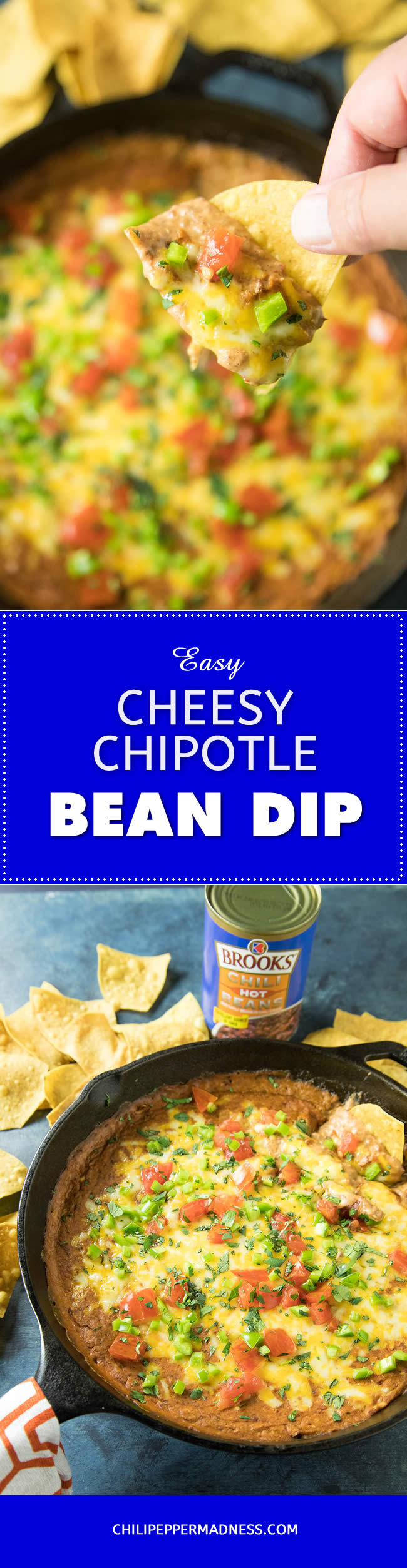 Easy Cheesy Chipotle Bean Dip - Recipe