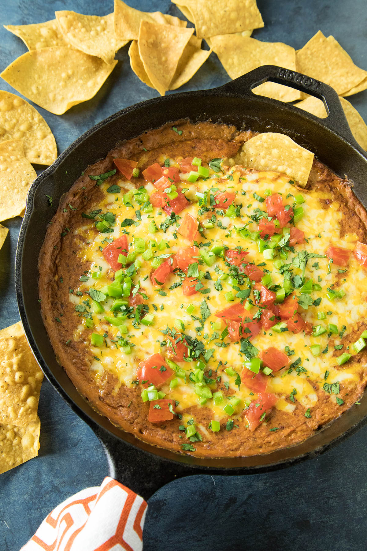 Easy Cheesy Chipotle Bean Dip in a big skillet.