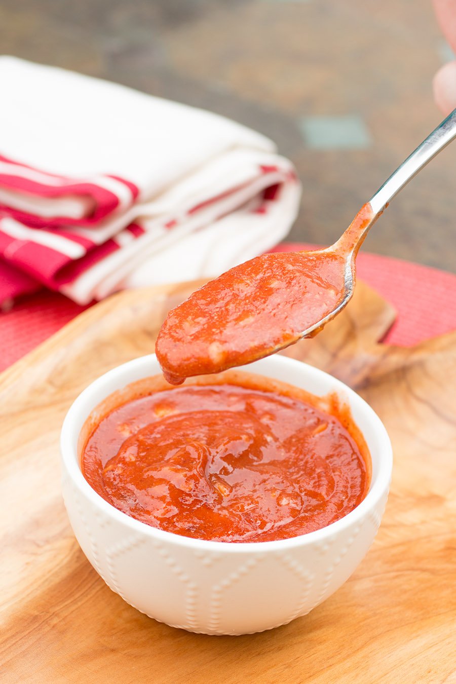 Easy BBQ Sauce served.