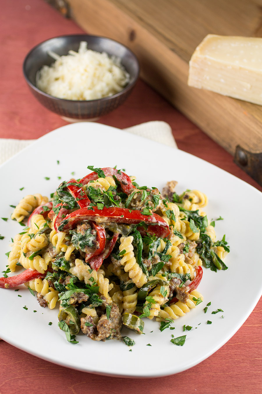 Easy Spinach and Ricotta Pasta with Peppers Chili Pepper Madness