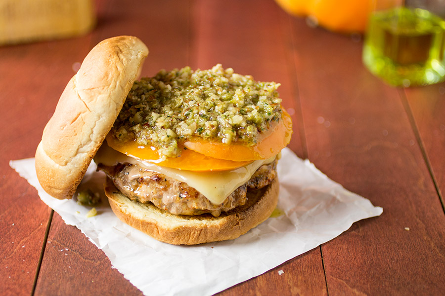 Grilled Italian ChickenPork Burgers with Pesto Chili Pepper Madness Grilled Italian ChickenPork Burgers with Pesto Chili Pepper Madness