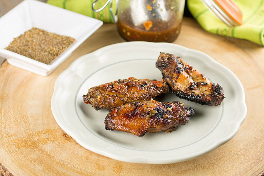Grilled Jerk Chicken Wings with Homemade Jamaican Jerk Sauce Chili