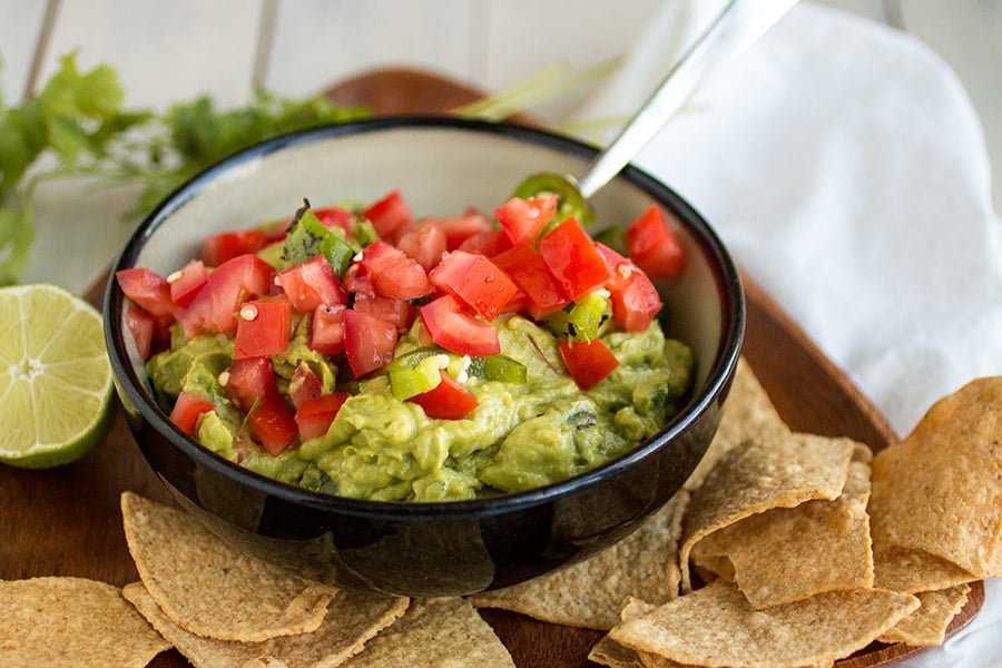 Guacamole with Roasted Jalapenos and Tomato - Recipe