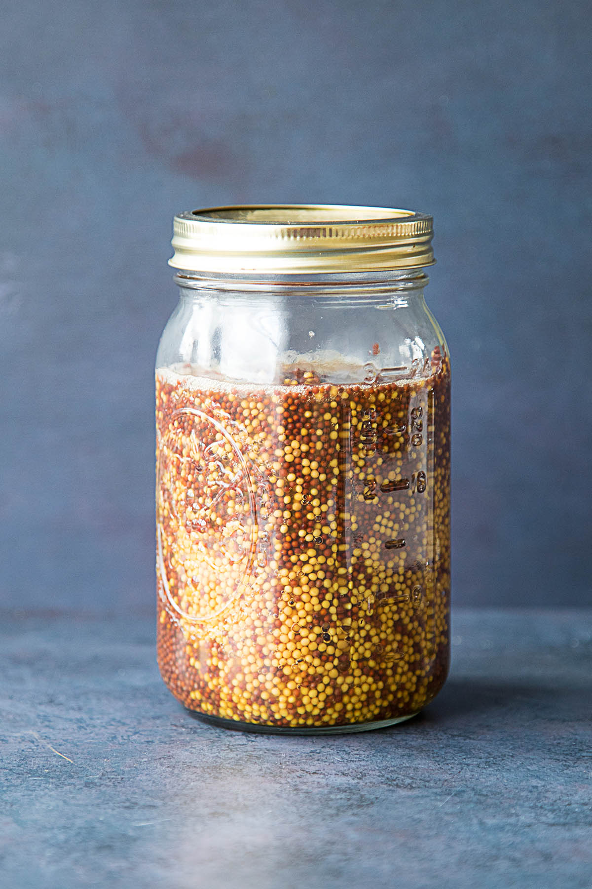 Roasted Hatch Chile-Beer Mustard in a jar looking delicious