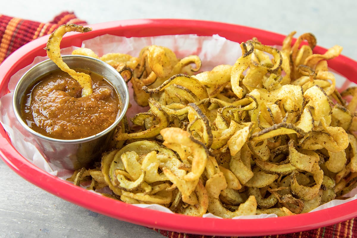 Homemade Air Fryer Cajun Curly French Fries.