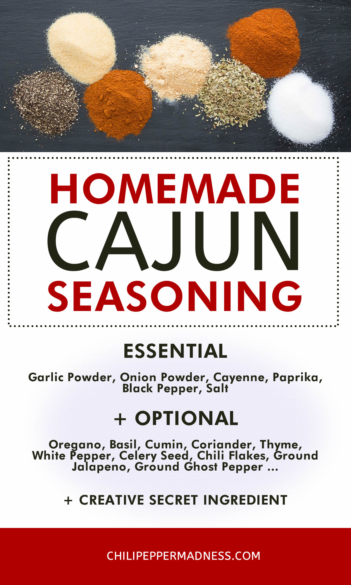 How to Make Cajun Seasoning Blend - Recipe Chart