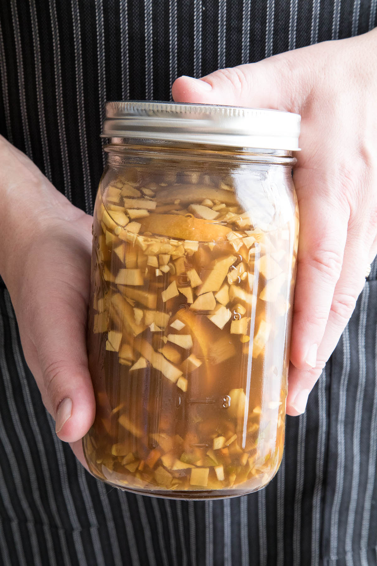 Homemade Fire Cider while it is infusing