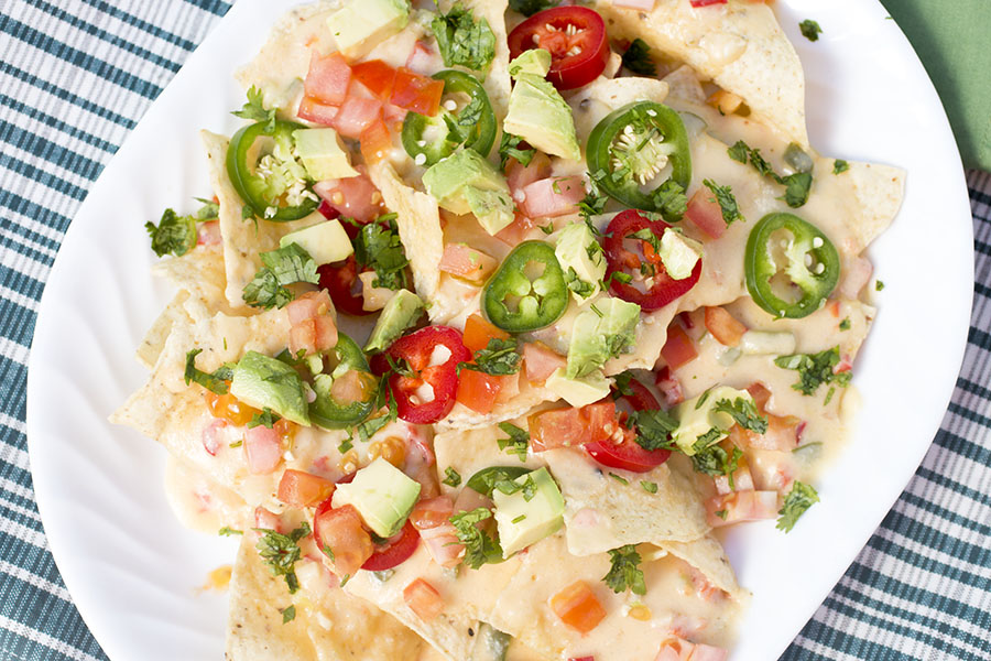 Spicy Beer-Cheese Nachos looking extremely delicious