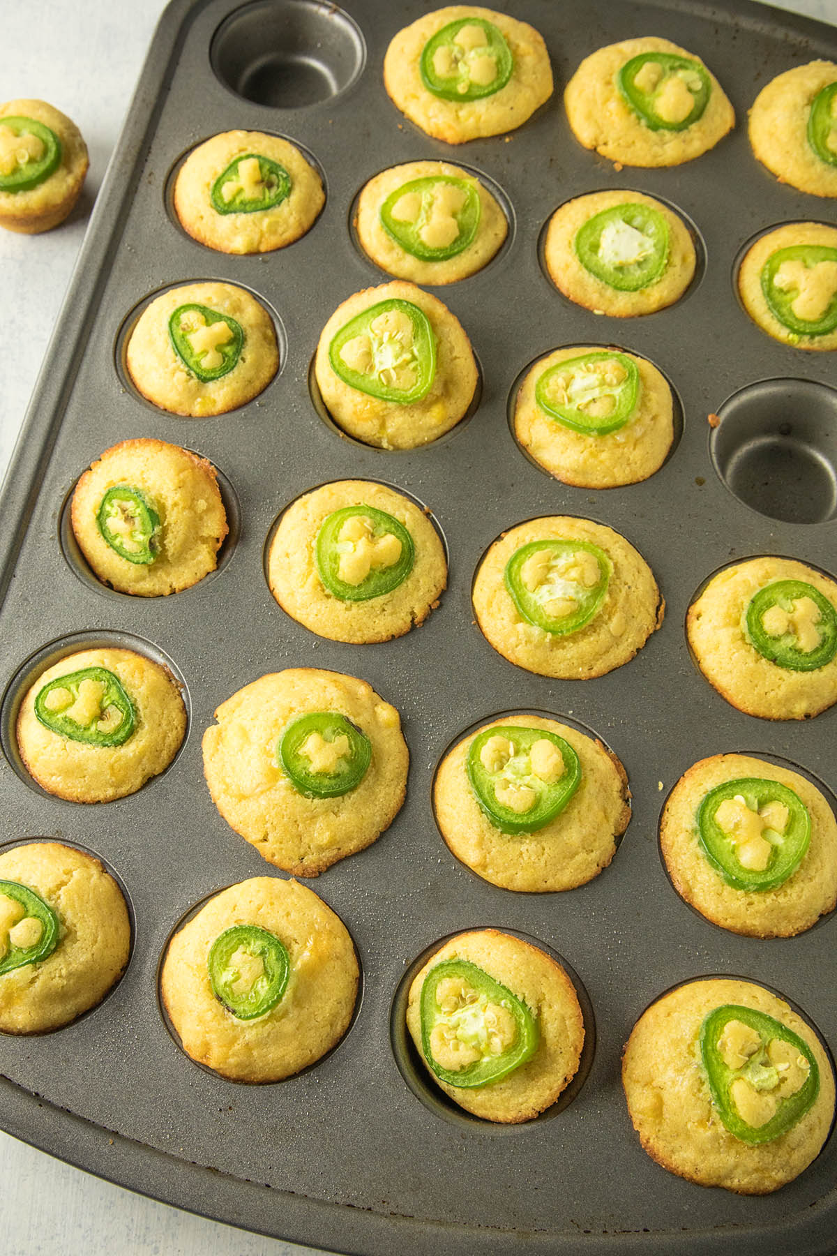 Cheesy Jalapeno Popper Cornbread Muffins looking extremely yum.