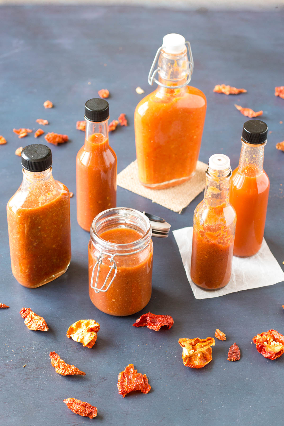 Homemade Louisiana Hot Sauce served in bottles