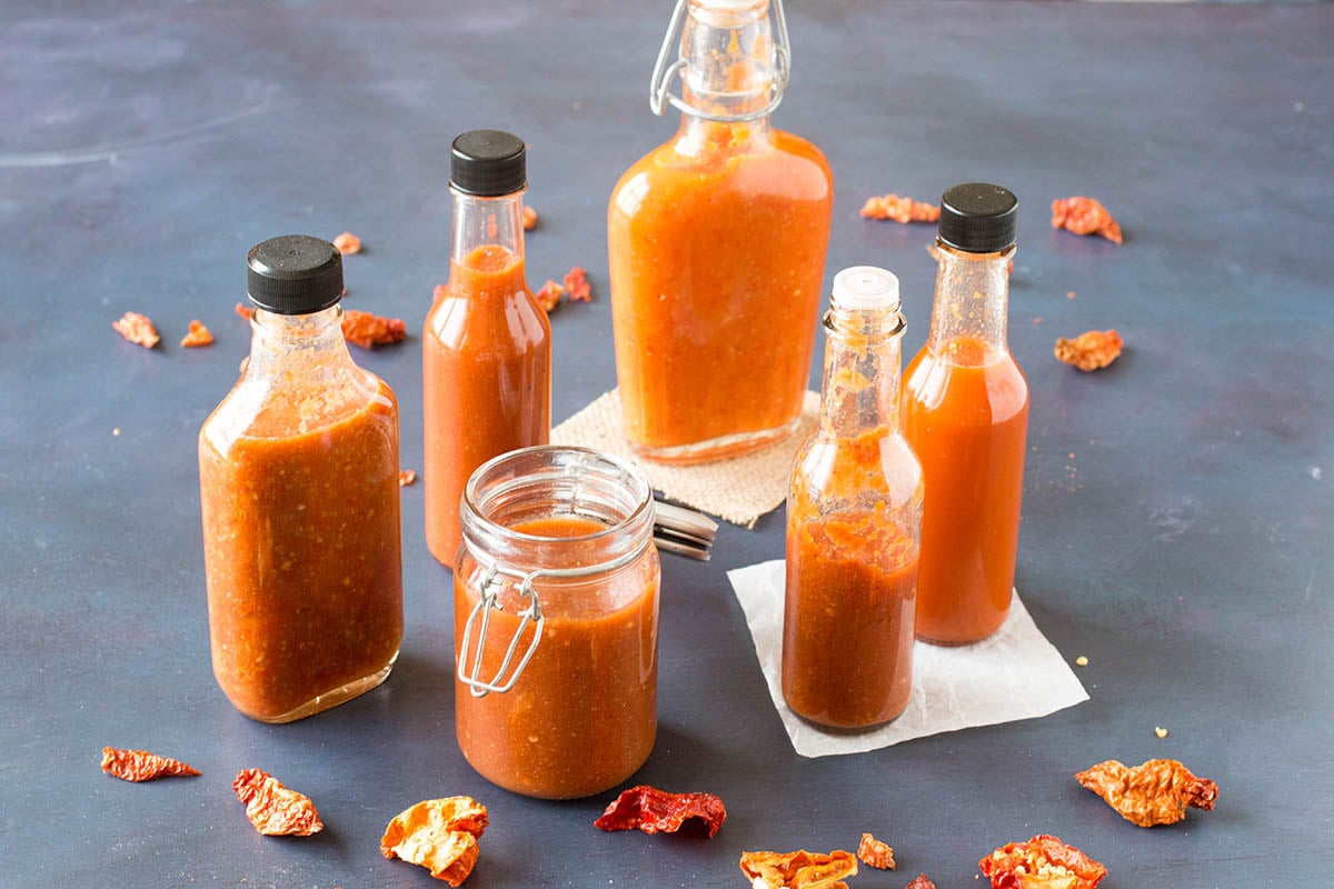 A few bottles full of the amazing Homemade Louisiana Hot Sauce