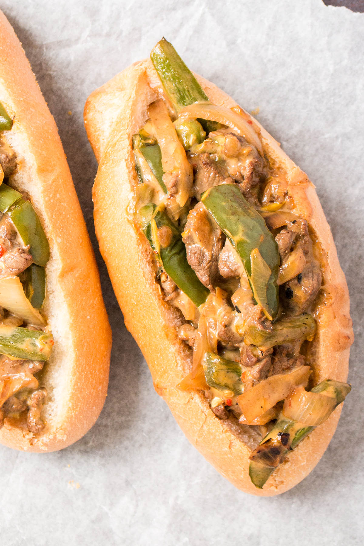 Mexi Cheesesteak Sandwiches served and looking extremely delicious
