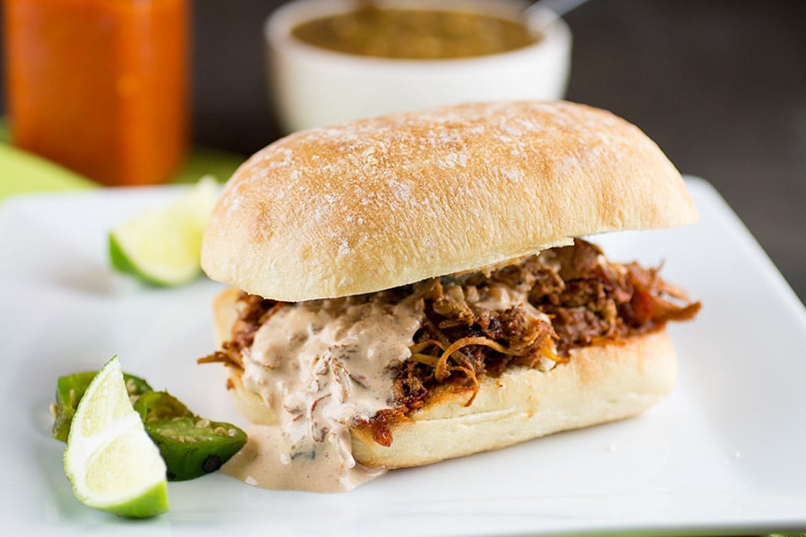 Mexican Chicken Torta with Ancho-Lime Cream Sauce Recipe