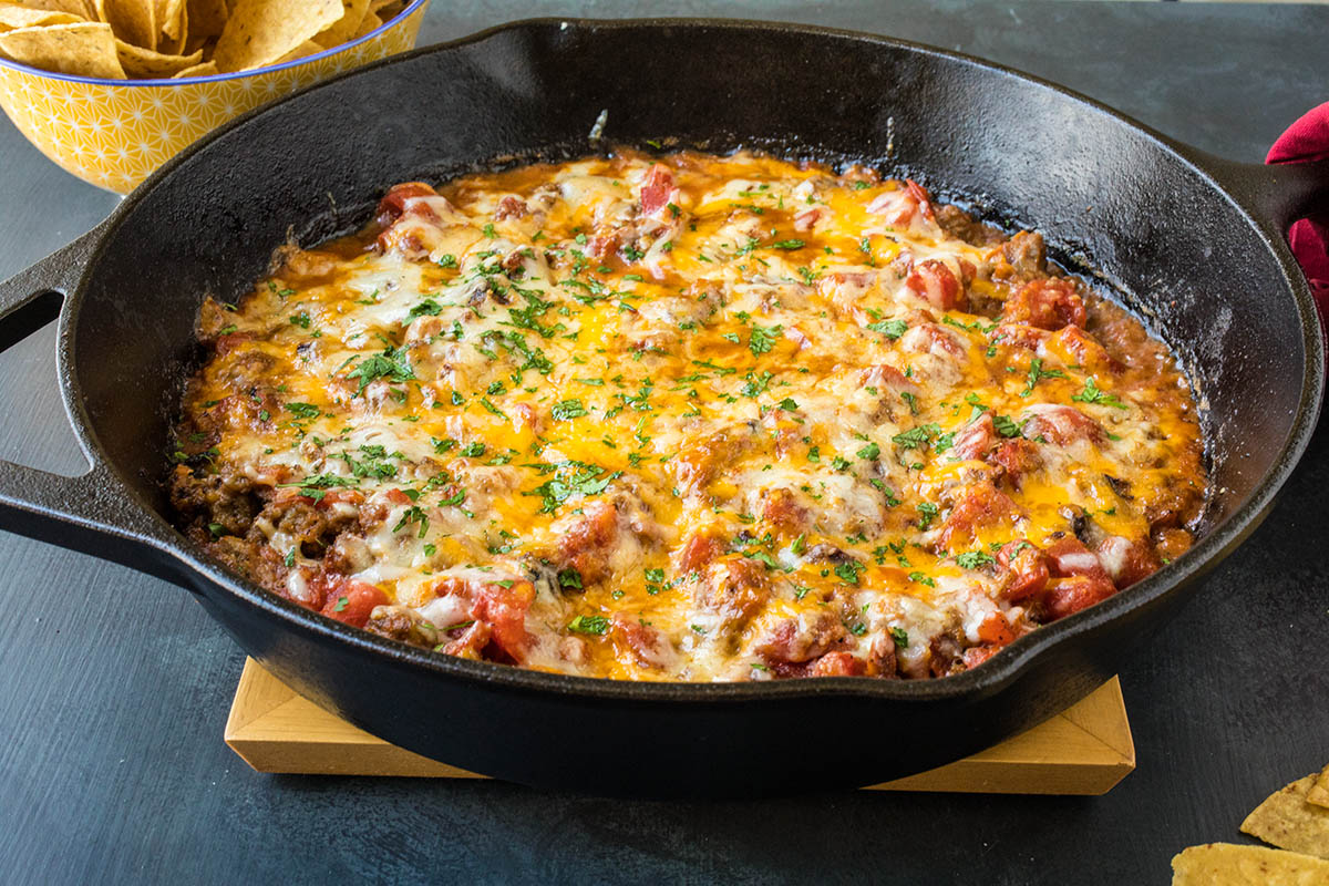 One Pan Hatch Chili-Cheese Dip - Recipe