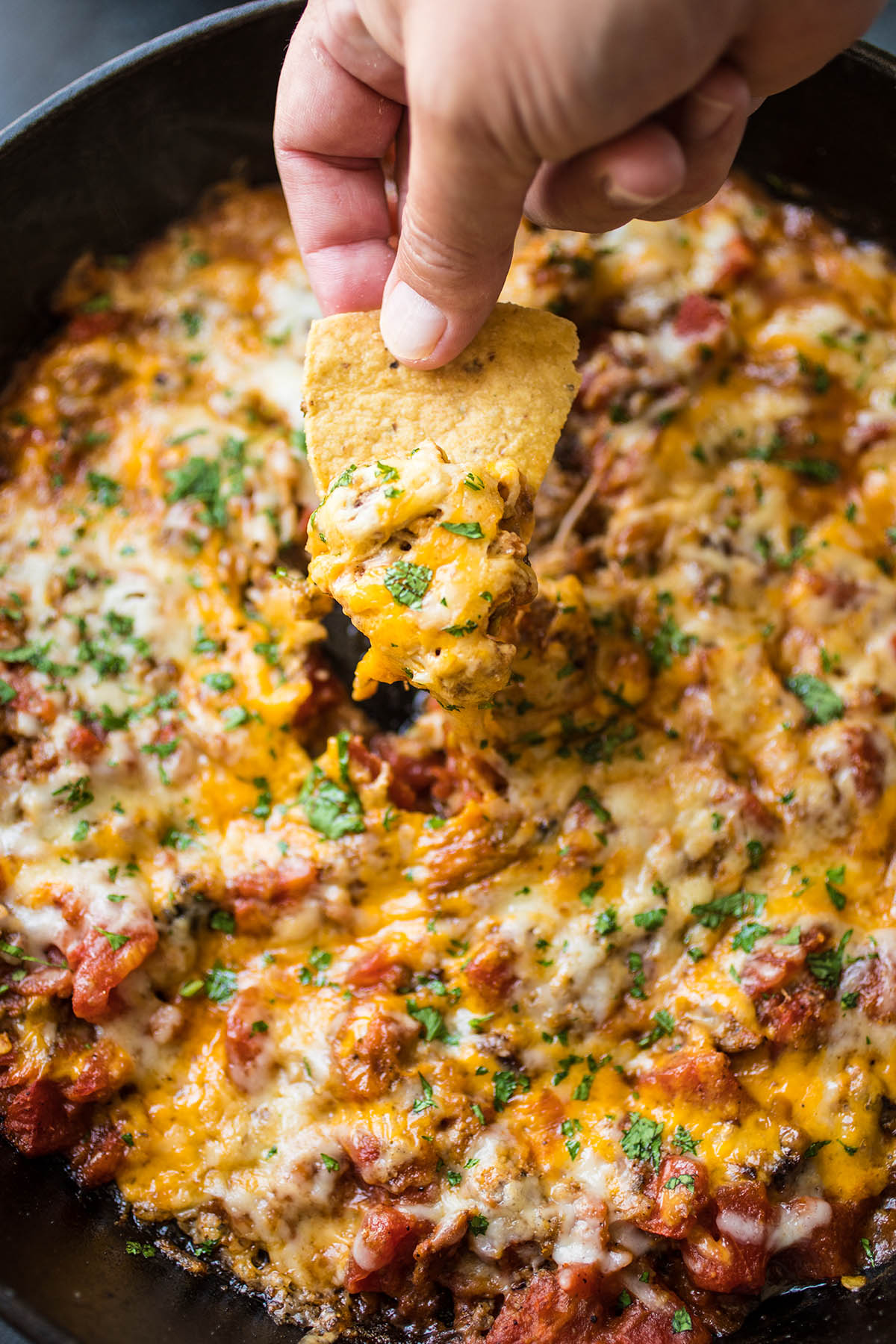 One Pan Hatch Chili-Cheese Dip - Recipe