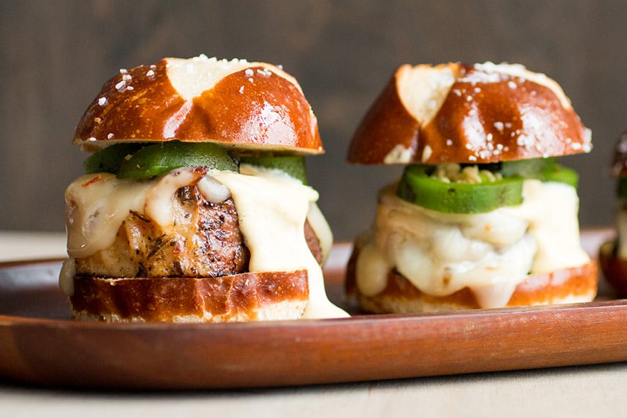 Two amazing Pork Sliders with Creamy Honey Mustard