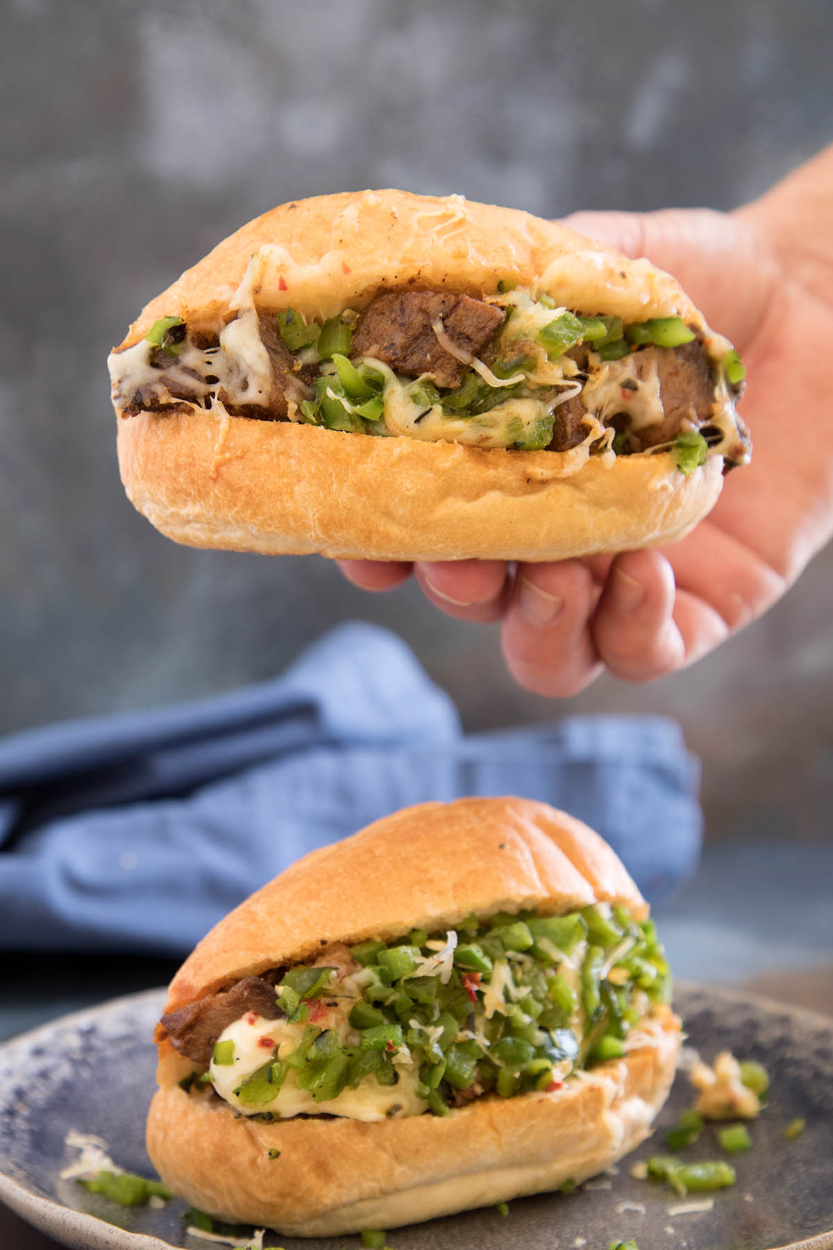 Prime Rib Sandwich with Roasted Poblanos and Garlic Mayo – Recipe