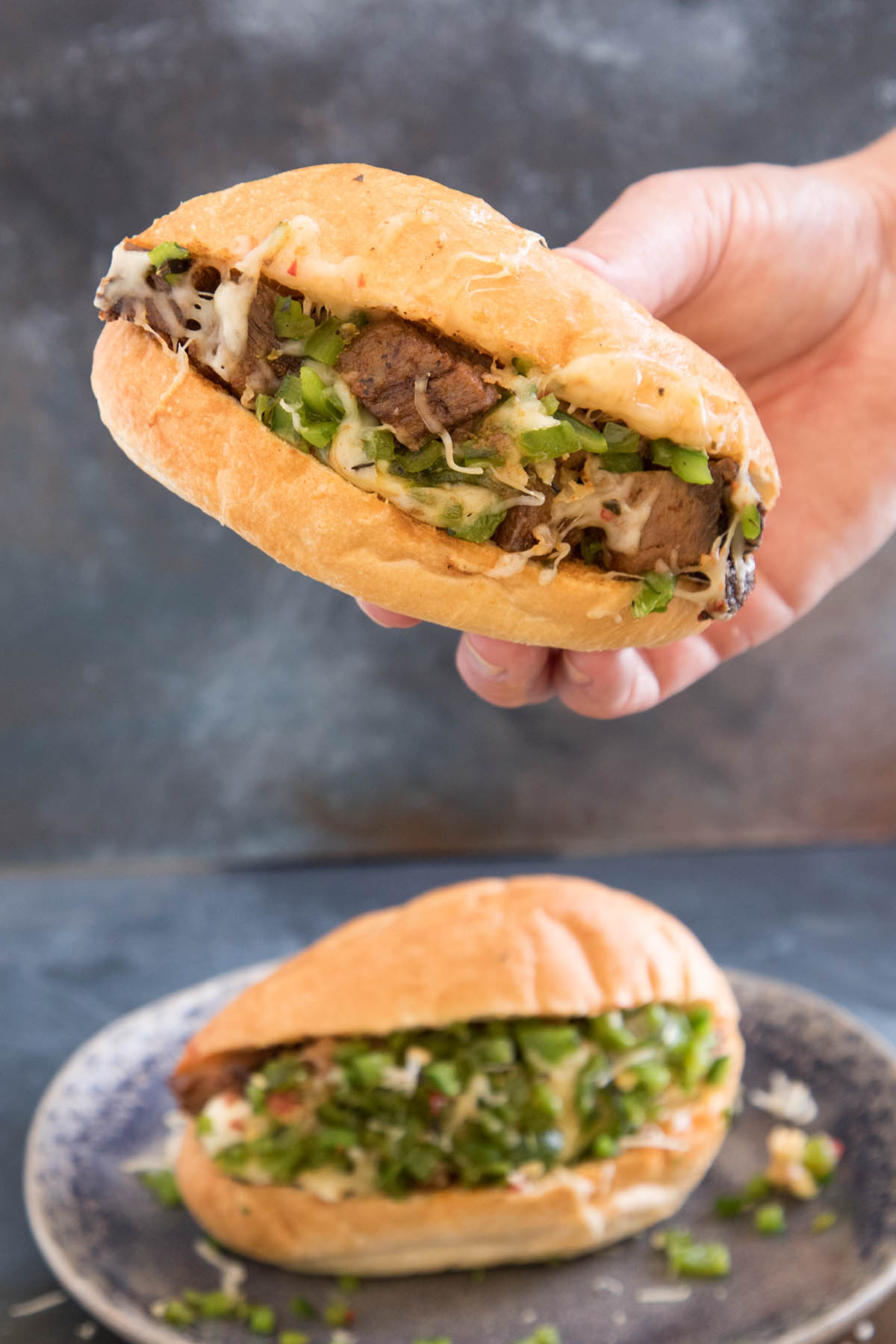 Prime Rib Sandwich with Roasted Poblanos and Garlic Mayo – Recipe