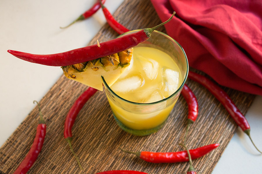Quick Chili Infused Pineapple Vodka Cocktail looking extremely amazing