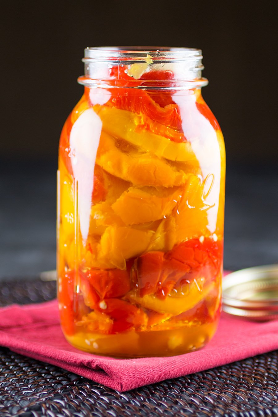 Preserving Chili Peppers In Olive Oil.