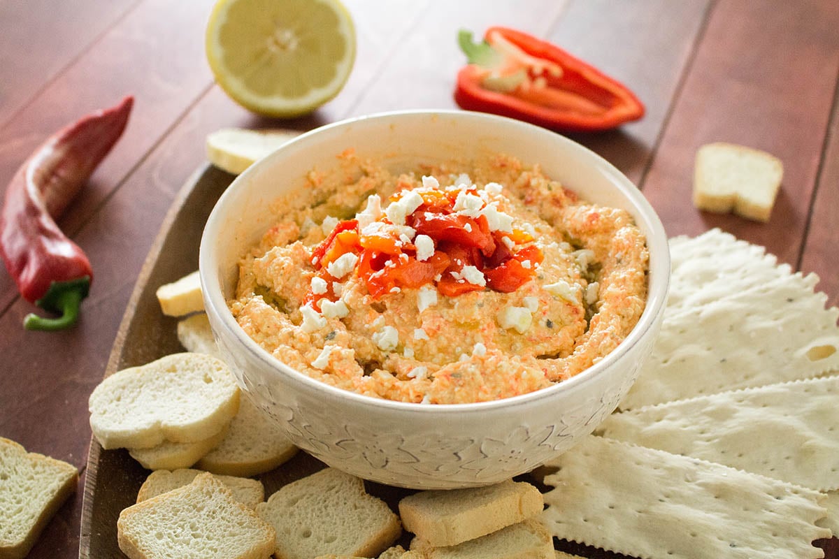 Roasted Red Pepper Feta Dip Htipiti - Recipe