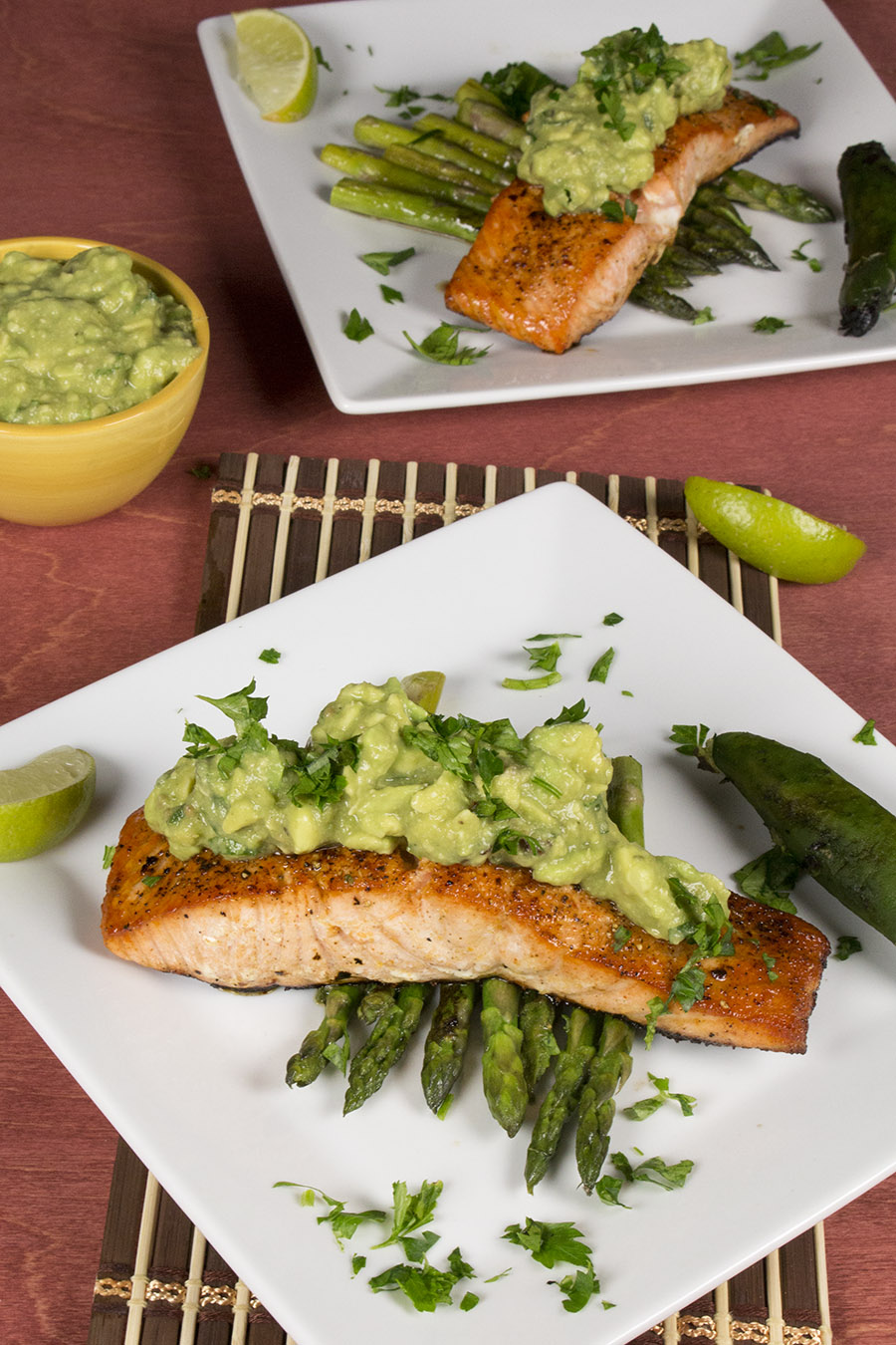 Pan Seared Salmon with Spicy Avocado Sauce - Chili Pepper Madness