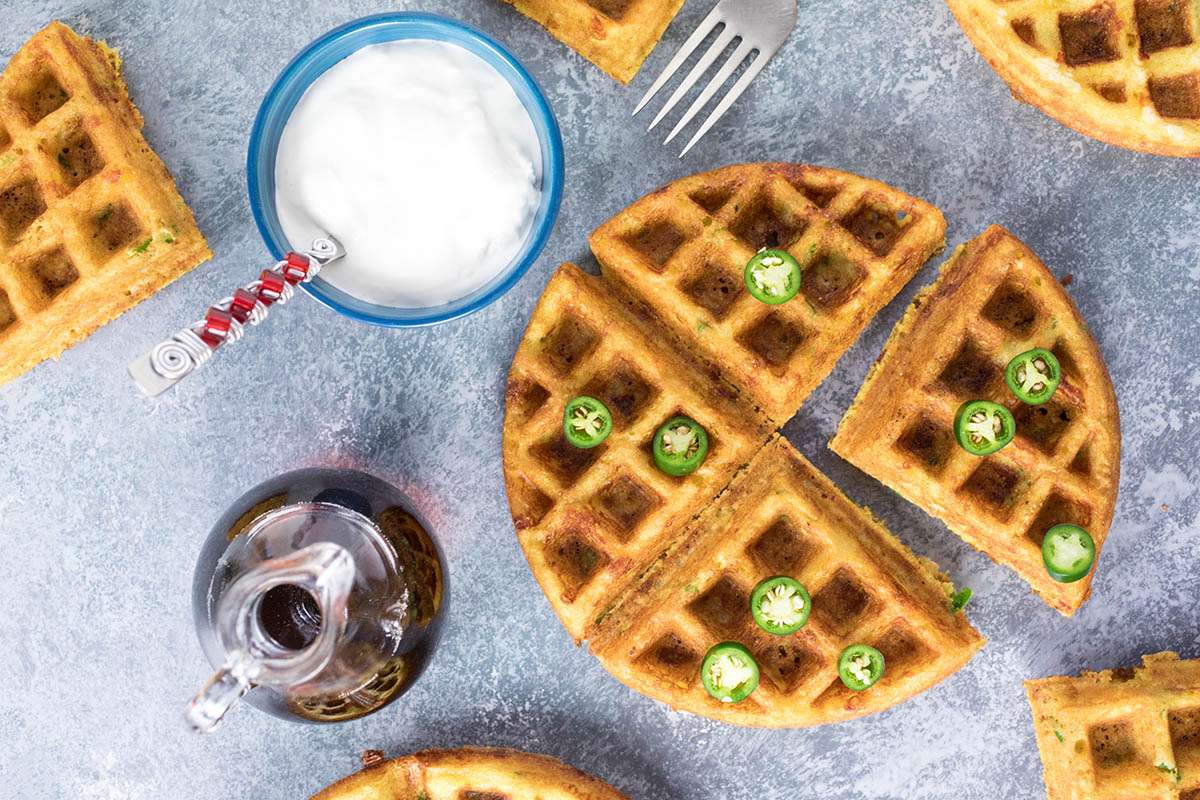 Serrano-Cheddar Waffles - Recipe