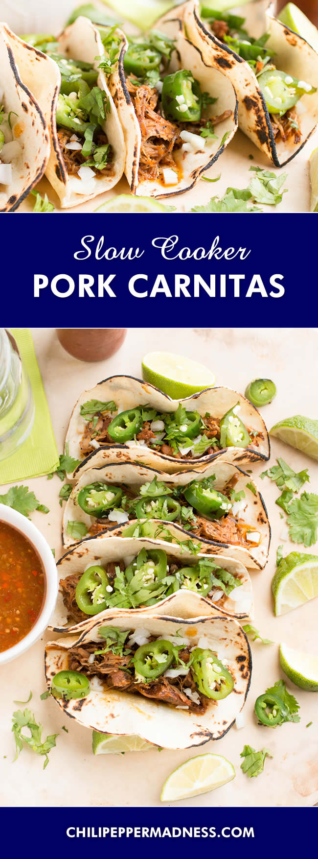 Slow Cooker Pork Carnitas (Crispy Mexican Pulled Pork Tacos) - Recipe
