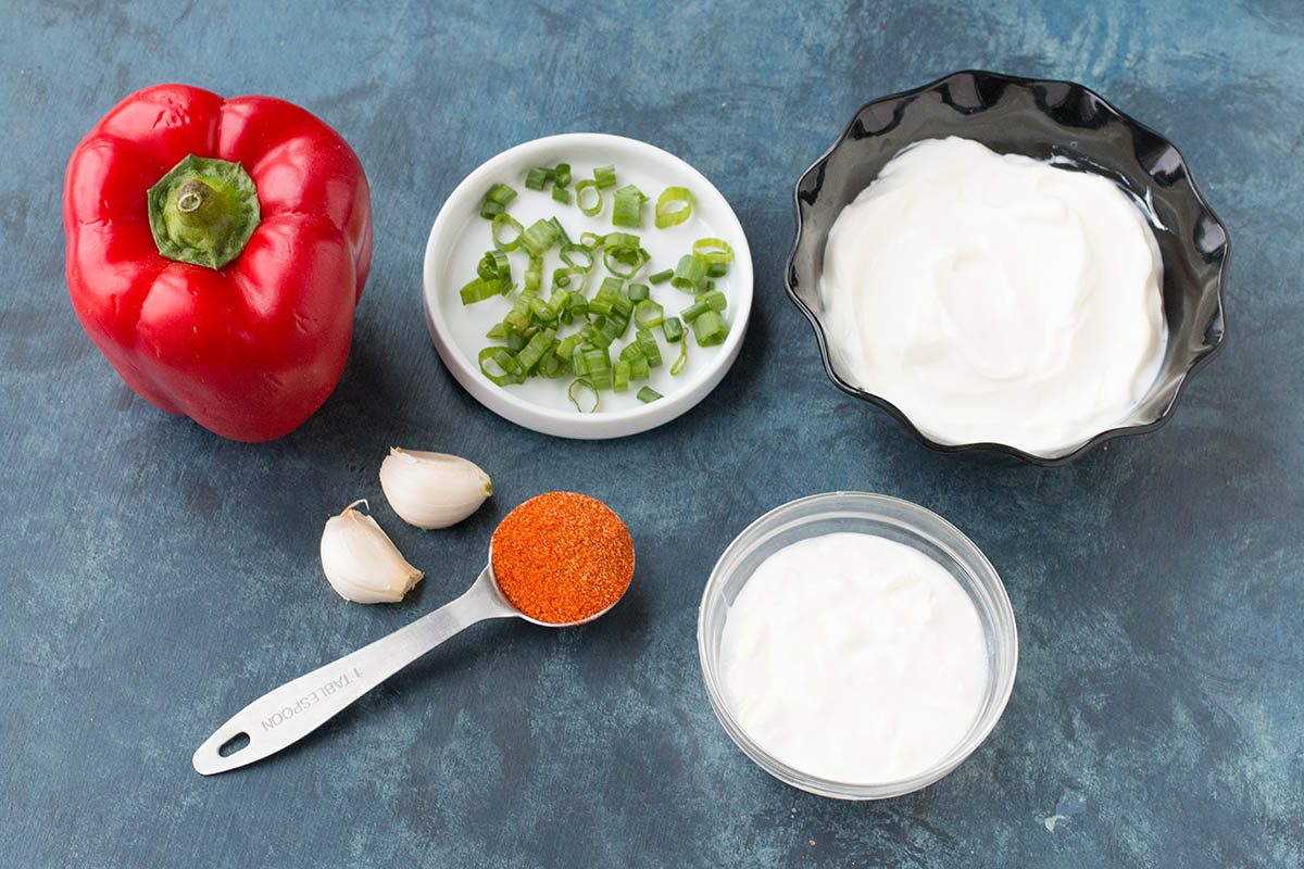 Spicy Cajun Dip recipe ingredients.