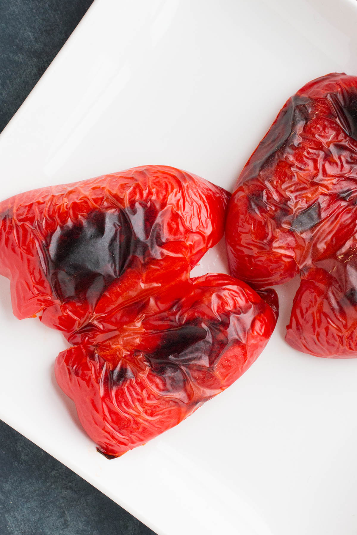 Roasted peppers out of the oven.