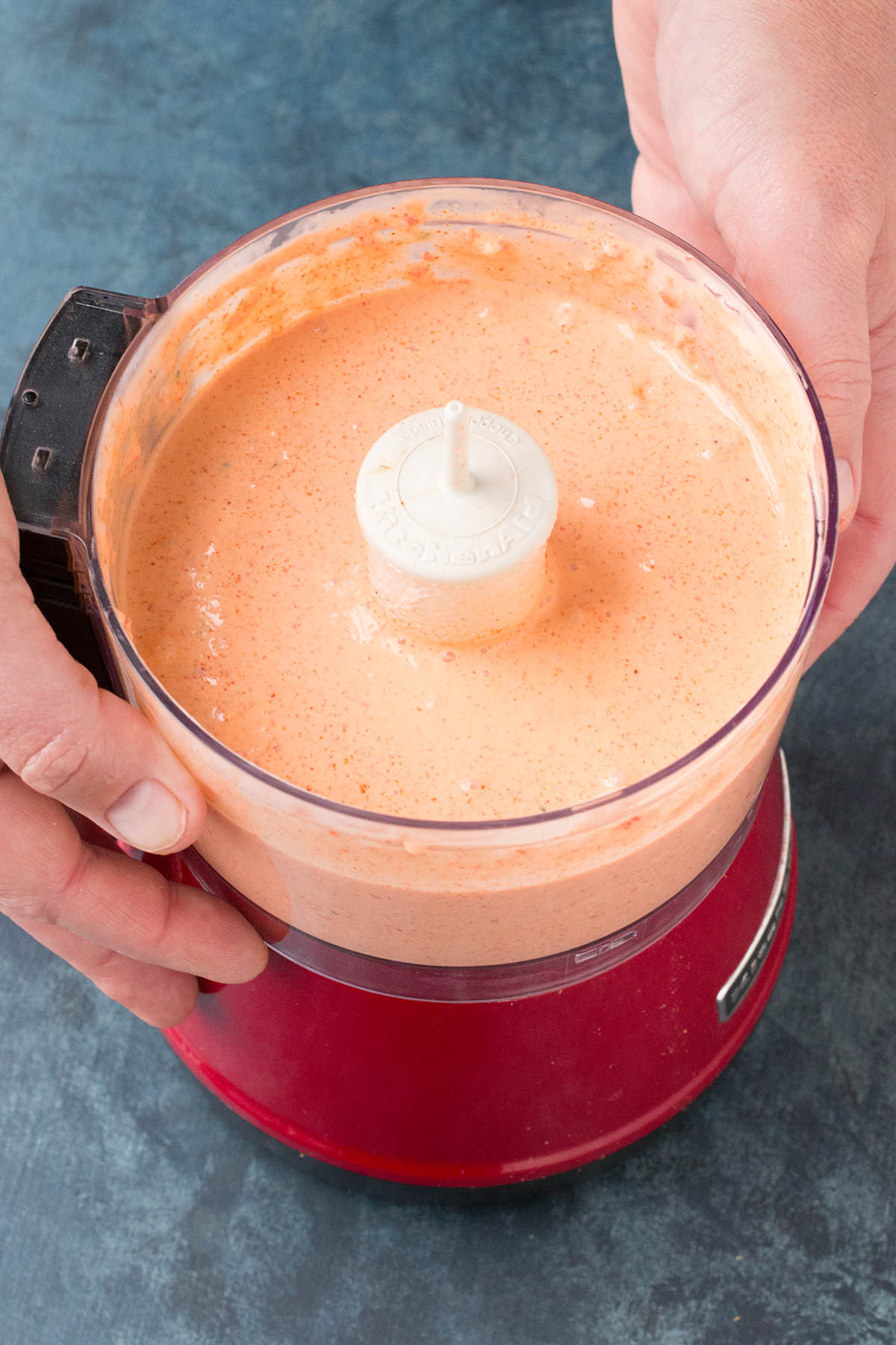 Spicy Cajun Dip ready in the blender.