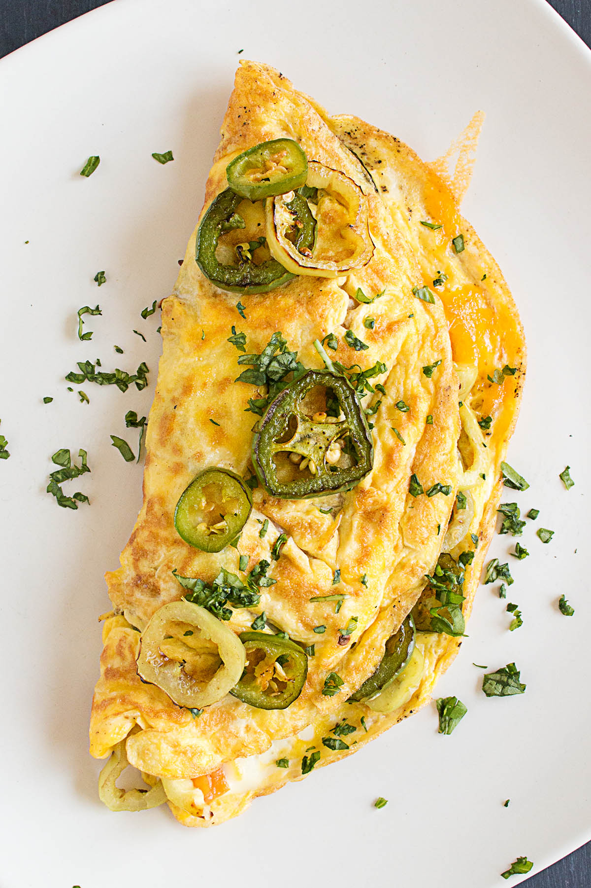 Spicy Pepper Lovers Omelet served and ready