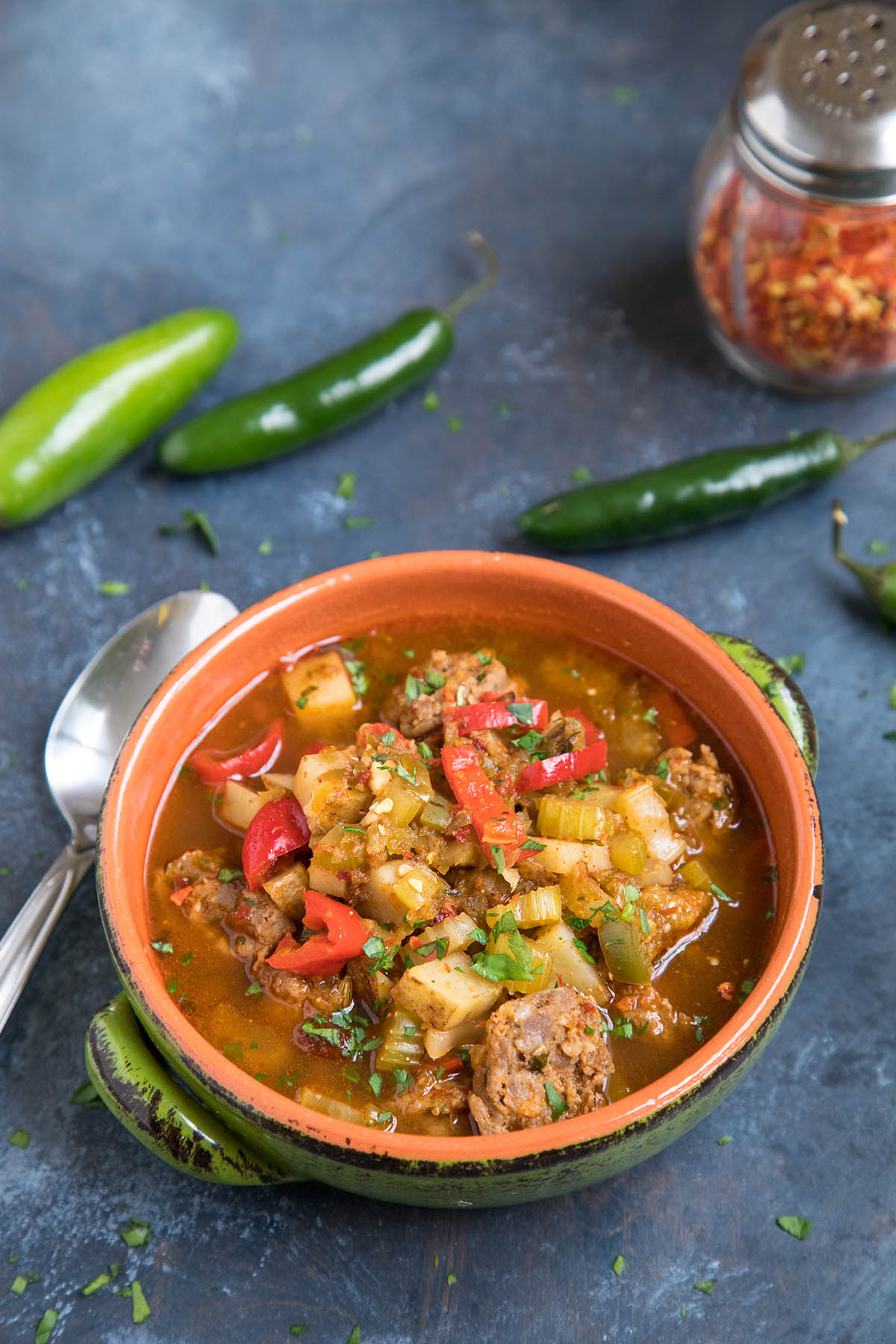 Spicy Sausage Soup with Potato - Chili Pepper Madness