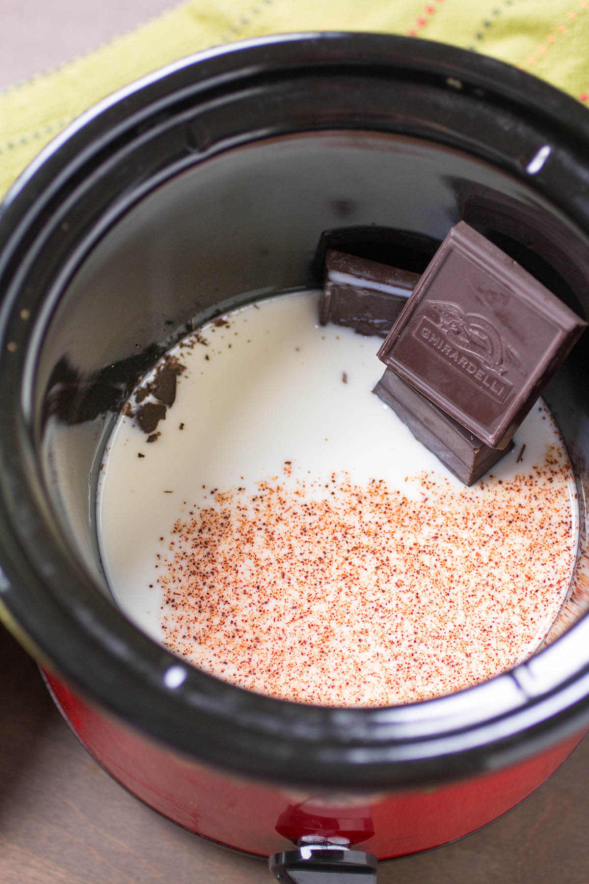 Making Spiked Mexican Hot Chocolate in a crockpot