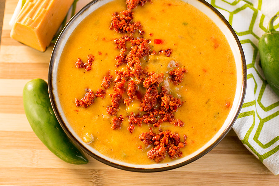 Super Cheesy Beer Cheese Soup with Chorizo – Recipe