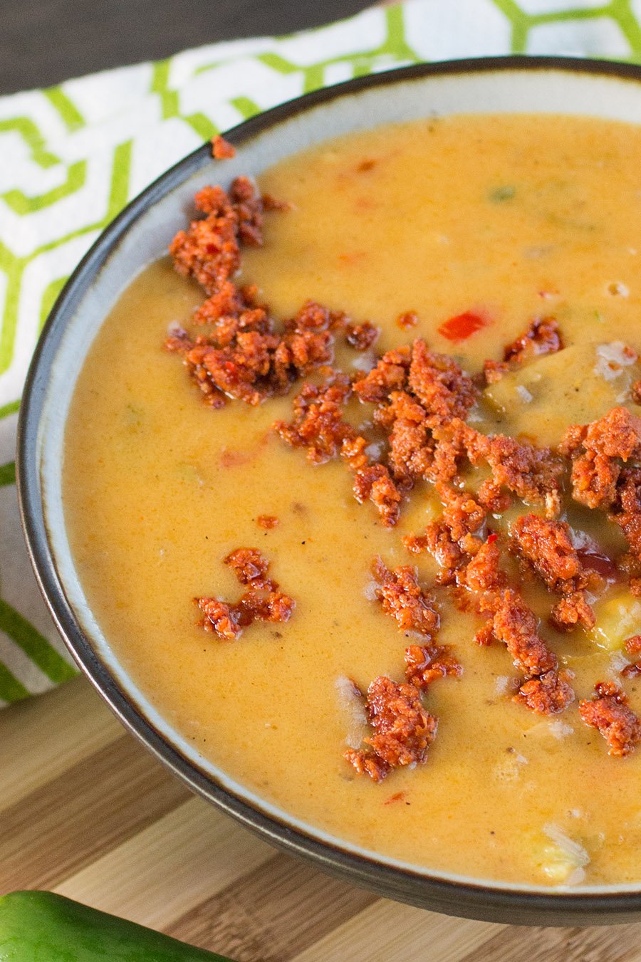 Super Cheesy Beer Cheese Soup with Chorizo - Recipe